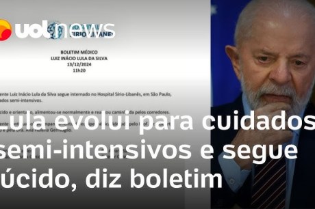 Lula deixa UTI e passa a ter cuidados semi-intensivos no hospital